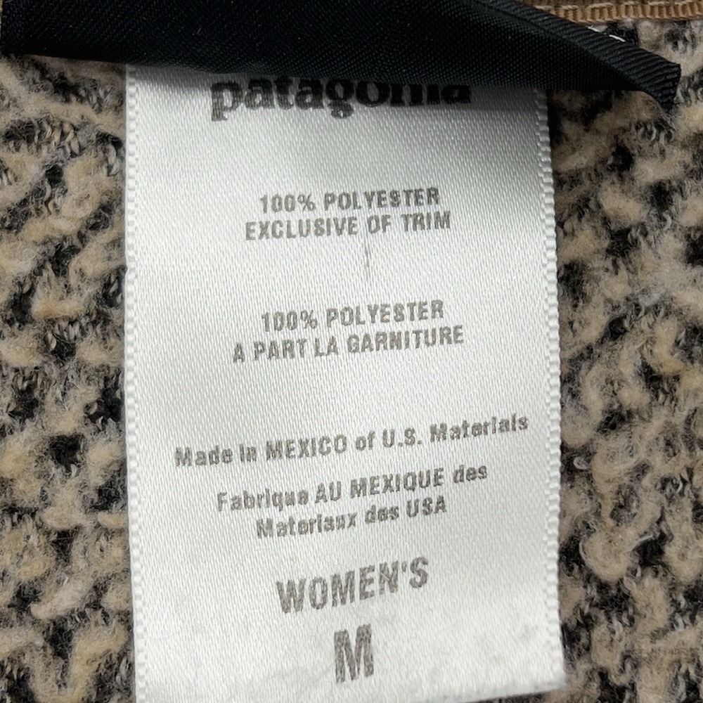 Patagonia Los Gatos Fleece Pullover Women's Medium Beige Brown Snap-T Jacket - Picture 3 of 13